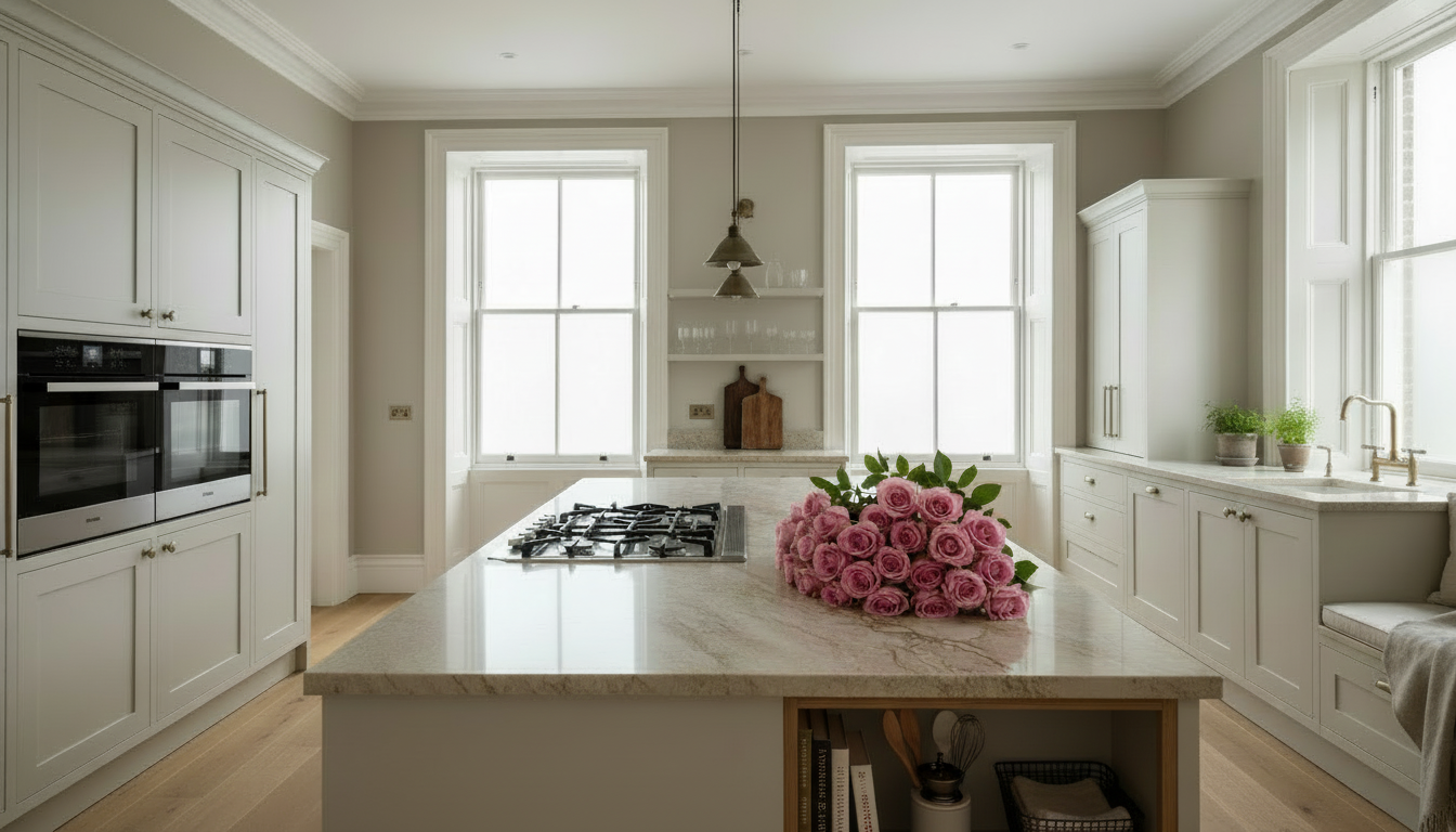 Classic bespoke kitchen with hob in a London Victorian townhouse – Chris Cimer